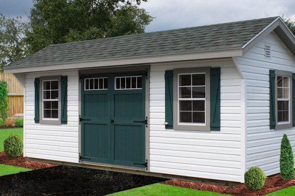 white vinyl quaker with green